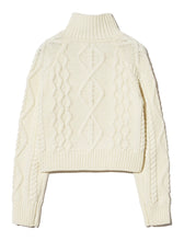Load image into Gallery viewer, Kijun Cable Knit Zip-Up Ivory
