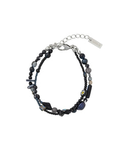 AJOBYAJO Black Light Beads Layered Bracelet Black