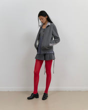 Load image into Gallery viewer, OJOS Fur Trim Jersey Zip-up Charcoal
