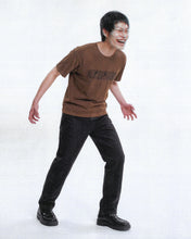 将图片加载到图库查看器，AJOBYAJO [RWK] CN Logo Washed T-Shirt Brown
