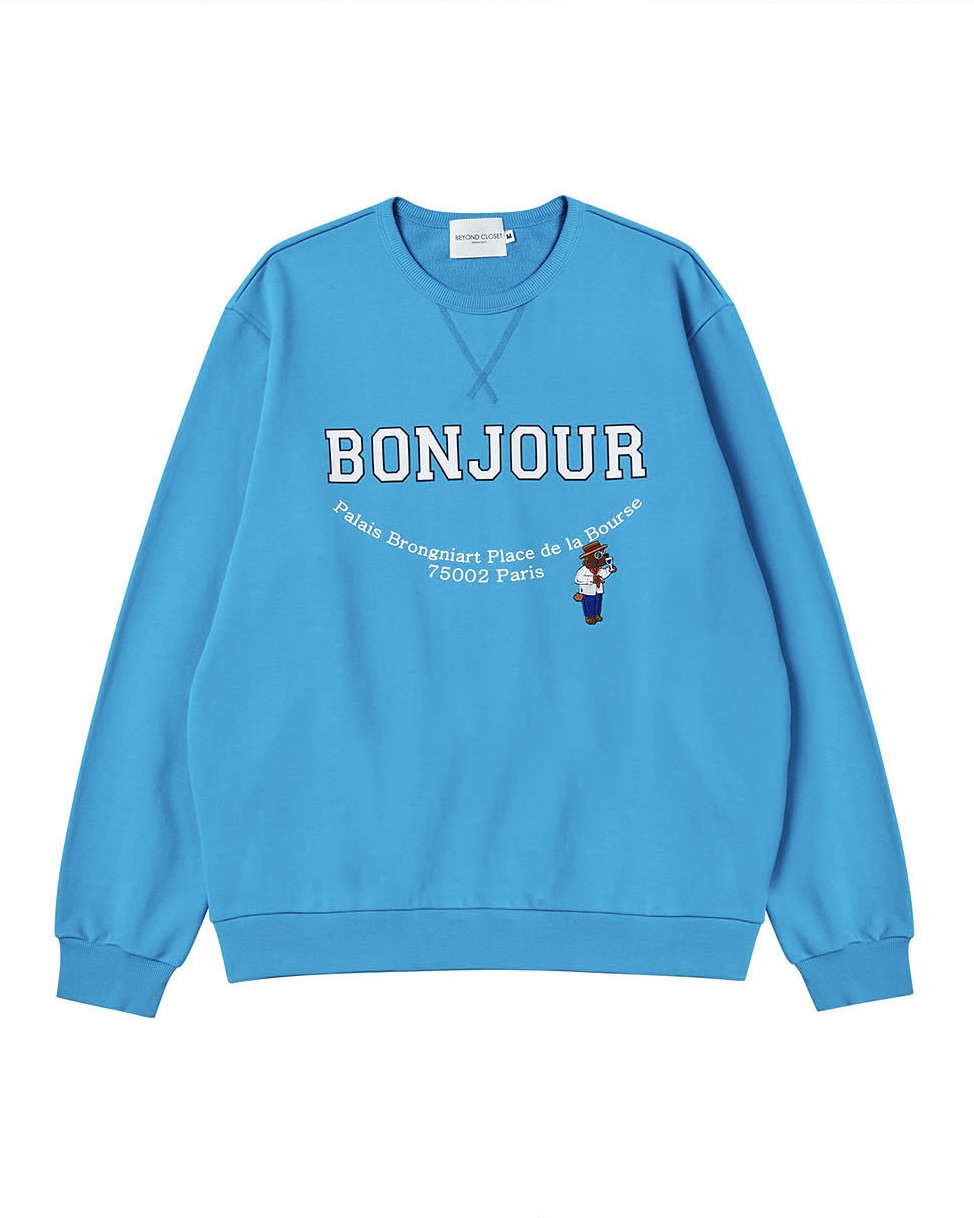 ILP New Parisian Dog Suede Logo Sweatshirt Blue