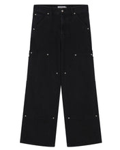 Load image into Gallery viewer, Adlielos A401 Helios Double Knee Carpenter Flare Jeans Black
