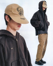 将图片加载到图库查看器，AJOBYAJO Cropped Washed Zip-Up Hoodie Black
