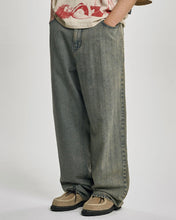 Load image into Gallery viewer, AJOBYAJO Stripe Contrast Jeans Sand
