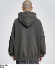 Load image into Gallery viewer, AJOBYAJO Curve Pocket Washed Hoodie Charcoal
