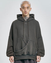 Load image into Gallery viewer, AJOBYAJO Curve Pocket Washed Hoodie Charcoal
