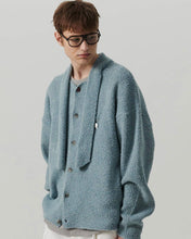 Load image into Gallery viewer, N. Archive Tie Detail Vintage Medal Knit Cardigan Ash Blue
