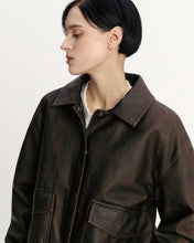 Load image into Gallery viewer, Fallett Vintage Washing Leather Jacket Brown
