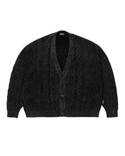 Load image into Gallery viewer, AJOBYAJO Cable Washed Cardigan Black
