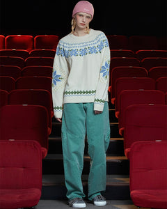 UNALLOYED Argyle Nordic Knit Ivory