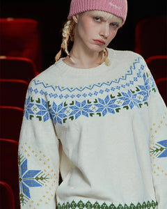 UNALLOYED Argyle Nordic Knit Ivory