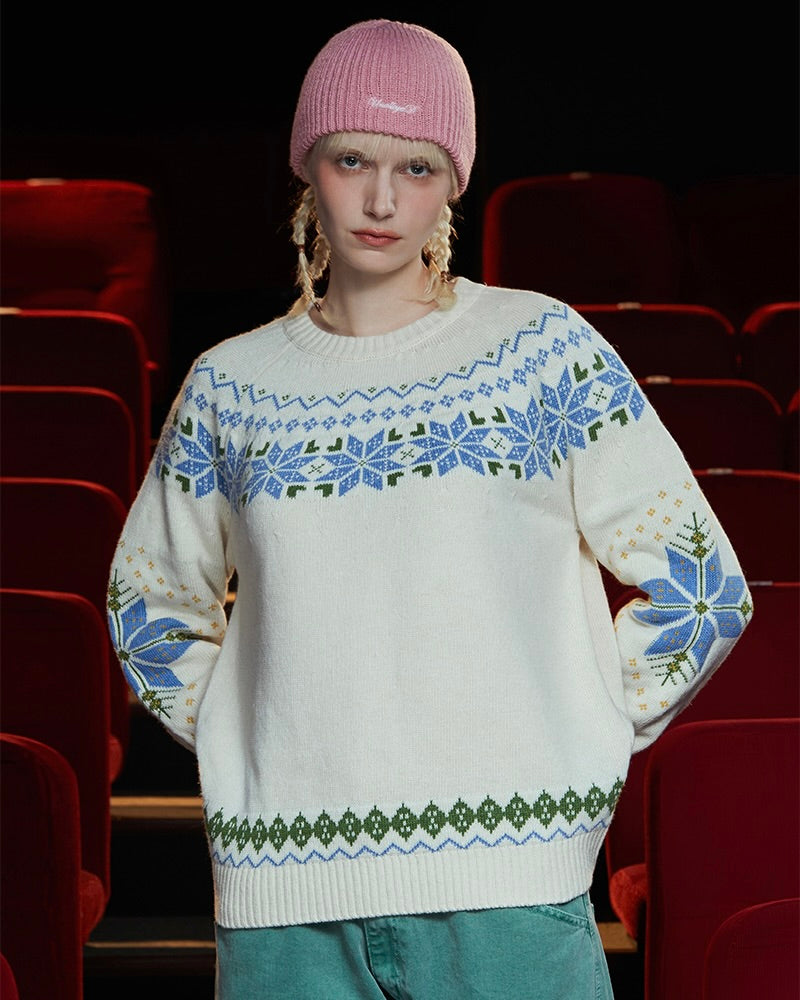 UNALLOYED Argyle Nordic Knit Ivory