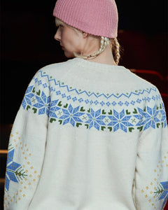 UNALLOYED Argyle Nordic Knit Ivory