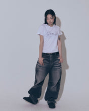 Load image into Gallery viewer, BLR Embossed Wave Washing Wide Denim Pants Light Blue
