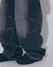Load image into Gallery viewer, BLR Embossed Wave Washing Wide Denim Pants Light Blue

