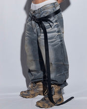 将图片加载到图库查看器，BLR Embossed Wave Washing Wide Denim Pants Light Blue
