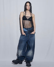 Load image into Gallery viewer, BLR Dirty Oil Washed Wide Denim Pants Blue
