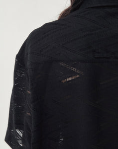 DWS Ceres Crochet Half Shirt Black