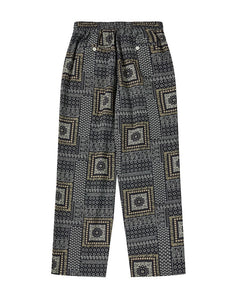 Nomantic Multi Pattern Cotton Pants Black