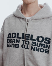 Load image into Gallery viewer, Adlielos Born To Burn Cover Zip-Up Hoodie Melange Grey
