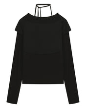 Load image into Gallery viewer, OJOS Halter Strap Long Sleeve Black
