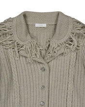 Load image into Gallery viewer, OJOS Tassel Collar Knit Cardigan Grey
