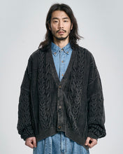 Load image into Gallery viewer, AJOBYAJO Cable Washed Cardigan Black
