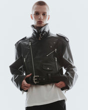 将图片加载到图库查看器，Adlielos Helios Cowhide Rider Jacket Black
