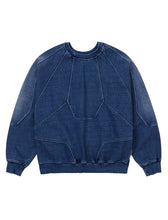 Load image into Gallery viewer, AJOBYAJO Paneled Denim Sweatshirt Blue
