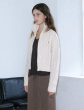 Load image into Gallery viewer, Kijun Cable Knit Zip-Up Ivory
