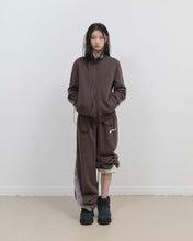 Load image into Gallery viewer, OJOS Fur Trim Jersey Zip-up Stone Brown
