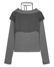 Load image into Gallery viewer, OJOS Halter Strap Long Sleeve Grey
