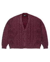 Load image into Gallery viewer, AJOBYAJO Cable Washed Cardigan Burgundy
