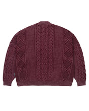 Load image into Gallery viewer, AJOBYAJO Cable Washed Cardigan Burgundy
