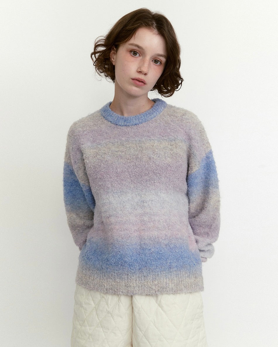 Fallett Gradation Boucle Knit Lavender