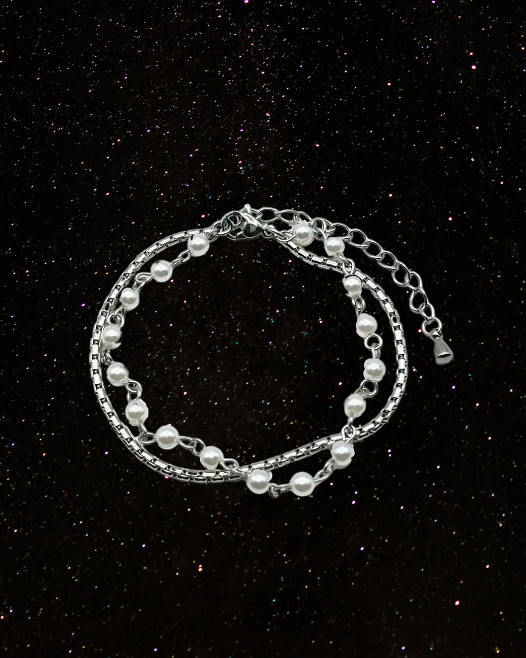 OOO Pearl & Chain SS Bracelet Silver