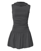 将图片加载到图库查看器，FLARE UP Hooded High Neck Dress Charcoal
