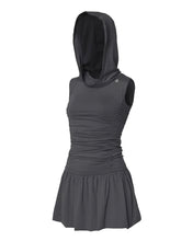 将图片加载到图库查看器，FLARE UP Hooded High Neck Dress Charcoal

