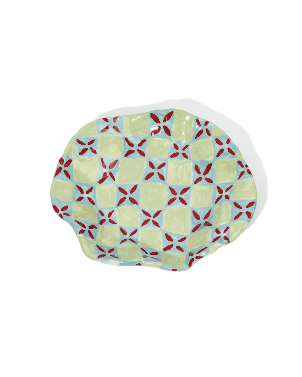 UNALLOYED Clover Checkerboard Ceramic Plate