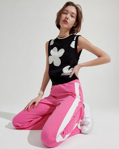 WONDER VISITOR Two-tone Trackpants Pink