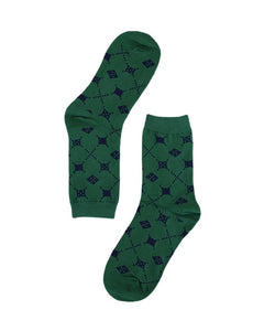 UNALLOYED Argyle Pattern Socks Green